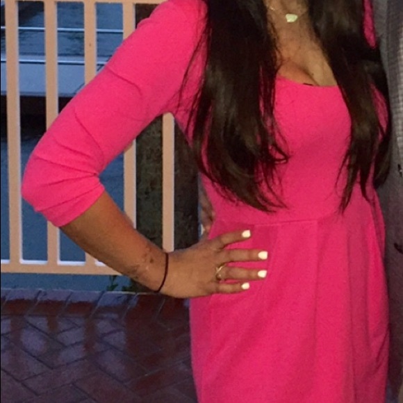 Amanda Uprichard Neon Pink Dress. Size M - Picture 2 of 4